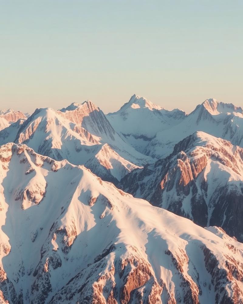 Mist drifting over distant mountain ridges at dawn